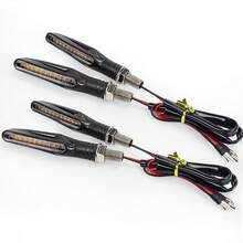 4 PIEZAS Luz de señal de giro universal para motocicleta 12v Indicador de destello azul Luz trasera intermitente Accesorios