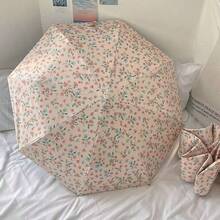 Compact Ditsy Floral Umbrella, Foldable Dual Use Parasol & Rainwear
