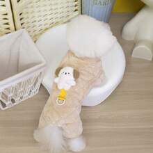 25件小狗毛绒玩具，四脚羊毛小狗/小猫服装，秋冬保暖连体衣，狗、猫、猴子休闲印花宠物服装，新款动物服装，羊毛休闲装，宠物用品 - 藍色 - 查看 8