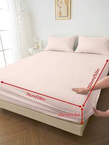 1 bộ ga trải giường cotton 100%, màu trơn, chất liệu dệt may gia đình thoải mái, mềm mại và thân thiện với da, thoáng khí, chống xù lông, phù hợp cho mọi mùa, vừa với giường đơn, đôi, cỡ Queen, cỡ King, có tác dụng bảo vệ nệm, có thể giặt máy, tái sử dụng, thích hợp trang trí phòng ngủ. - Nhiều màu - Xem 16