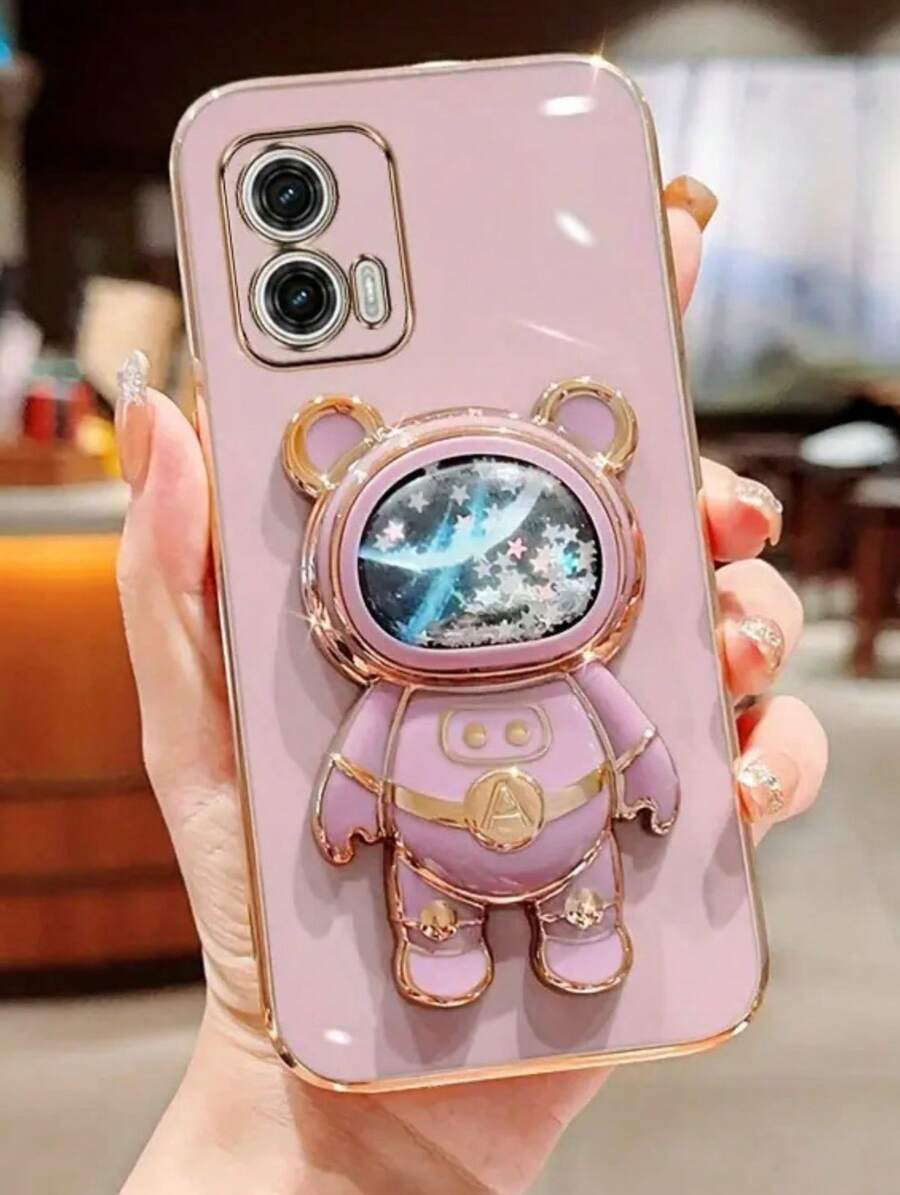 City Capas – Luxury Case With Glitter Astronaut Stand For Motorcycle, Cute And Functional - Lilac Purple - View 1