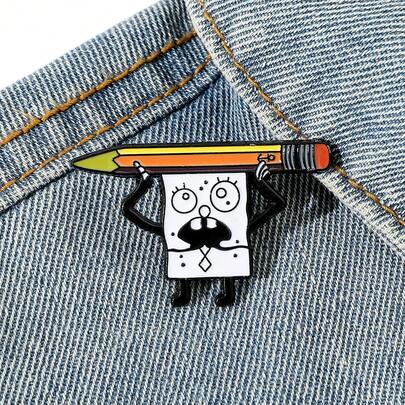  SPONGEBOB 1 Pc Comedy Cartoon Brooch Creaive SpongeBob SquarePants Enamel Pin Metal Badge Jewelry Clothing Backpack Accessories Gift For Friends