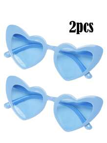 1-10 件可爱有趣的心形装饰时尚眼镜，男女皆宜，适合婚礼派对、舞会等，白色，圣诞节