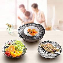 3PCS Tray Mesh Cook Stainless Steel Mesh Folding Steamer Steam Vegetable Basket - Silver - View 4