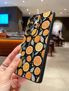 1pc Novel Orange Dried Fruit & Black Eye Design Shockproof TPU Material Phone Case, Suitable As Holiday Gift Compatible With Samsung, Nothing, Pixel, INFINIX, Redmi Series Phones - Multicolor - View 6