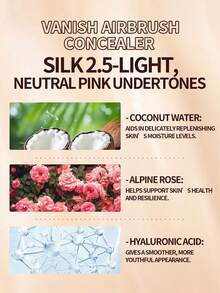 Hourglass Vanish Airbrush 遮瑕膏 # Silk 2.5 色号 6ml/0.2 盎司 | 全效遮瑕，喷枪妆效 | 有效遮盖瑕疵和黑眼圈 | 持久不卡粉配方 | 轻盈无痕质地，打造无瑕妆容 | 水润柔滑配方，呈现自然透亮妆效 - #Silk 2.5 - 查看 4