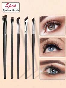 3/5/7/8 Precision Eye Makeup Brushes, Including Sickle Eyeliner Brush, Angle Eyeliner Brush And Eyebrow Brush Professional Eyeliner Brush, Long Handle Reversible Makeup Brush Makeup Tools, Sensitive, Delicate, Dry Skin, Easy And Beautiful Eye Makeup, Suitable For Women