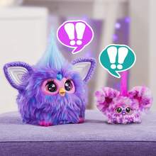 Hasbro Furby Furblets Hip- Mini Friend, 45+ Sounds, Hip Hop Music & Furbish Phrases, Electronic Plush Toys, Pink & Purple, Back To School Gifts, Ages 6+