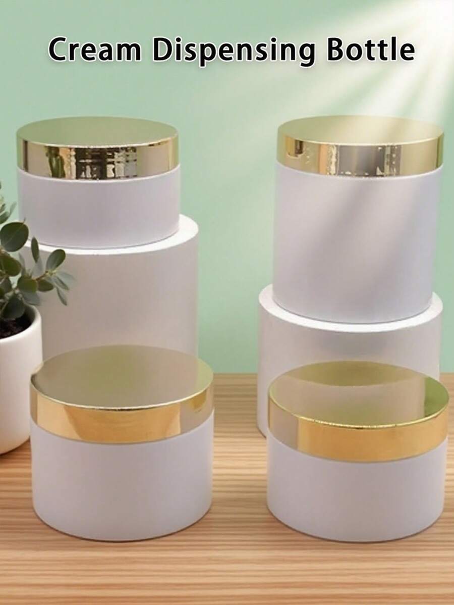 化妆品罐、可重复填充的旅行洗漱用品容器、面霜分配器、带盖的DIY瓶子、防漏旅行配件、非常适合旅行、适用于面部保湿霜和乳液分配、旅行面霜罐、旅行必需品、学校假期旅行瓶