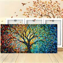 3er Set abstrakte botanische Art Deco Leinwanddrucke - Tinte auf Leinwand, Kiefernholzrahmen, Hochformat - Innen-/Außenwanddekoration für Wohnzimmer, Schlafzimmer, Büro, Küche, saisonales Frühlings-/Winterlandschaftsthema - Verschiedenfarbig - Übersicht 18