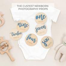 6 Pieces Newborn Baby Monthly Milestone Cards Baby Photography Props Baby Baptism Family Decoration Gift Unisex Baby Party Decorations