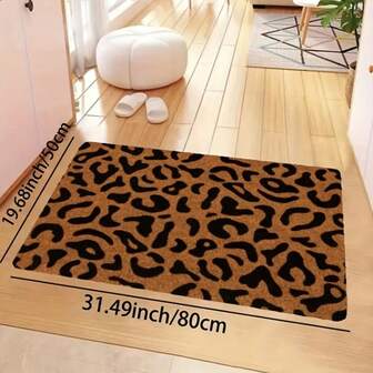 1 件印花硅胶门垫，超强吸水速干柔软地垫，适用于厨房、浴室、客厅、露台，50x80cm 高品质