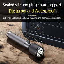 PHILIPS 飞利浦 SFL2243 高亮度可充电手电筒，适用于露营、钓鱼、跑步、徒步旅行，内置 3000mAh 电池，耐用轻便的户外铝合金材质，配备 Type-C 充电线，也可用于户外遛狗、探险、工作和家庭应急照明。 - 均碼 - 查看 8