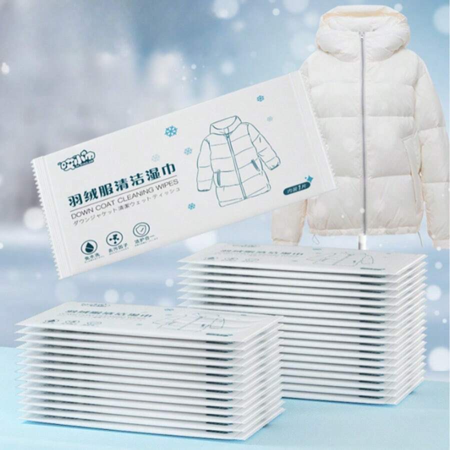 Daily Cleaning Wet Wipes, Winter Clothing Cleaning Wet Wipes, Portable Grease-Removing Wet Wipes For Outdoor Use On Down Jackets, Quick-Drying - Multicolor - View 1