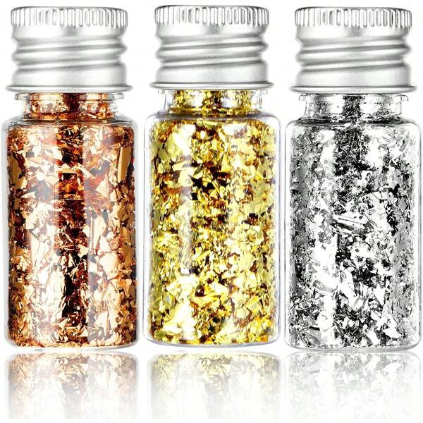 Edible Gold Leaf, Gold Leaf Cake Decoration Gold Flakes Food Gold Foil Decoration Baking Gold Foil Decor Chocolates Decor Gold Leaf Sheets For Cooking Dessert Decoration Crafts Makeup