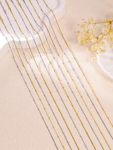 7 Stücke/set Edelstahl Vergoldete Gold Vakuum Dünnen Kette, Jeden Tag Ein Anderes Tragen