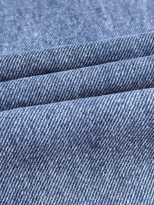 Quần jeans ống đứng cạp cao, lưng thun, kiểu dáng thường ngày, đã qua xử lý giặt, màu cà rốt. - Rửa nhẹ - Xem 11