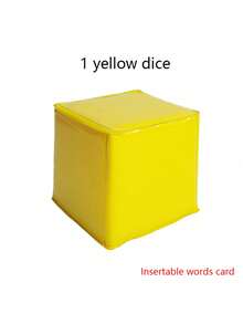 Quixorblex 1 szt. miękka kostka do gry DIY, 4-kolorowa zmazywalna karta, karta do nauki słownictwa, rzut kostką, gra edukacyjna, kostka do wrzucania kart, Montessori, interaktywne rekwizyty, zajęcia w klasie, gry planszowe, dom, powrót do szkoły, imprezy, narzędzia dydaktyczne