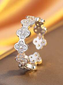 1pc Stainless Steel Fashionable Elegant Bowknot Ring, Delicate Minimalist Design, Versatile & Sweet, Suitable For Daily Wear And Gifts - Sparkling Bow Ring - View 15