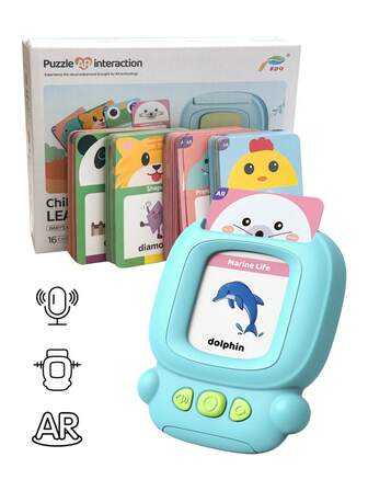 1 pieza Tarjetas didácticas bilingües inglés-chino con audio, 112 tarjetas, 224 palabras, juguete de aprendizaje interactivo, juguete Montessori, regalo para desarrollo del lenguaje, adecuado para niños con autismo, regalo para niños y niñas de 3+ años