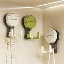 1 Doppelhaken Saugnapfhaken - Keine Bohrung erforderlich, selbstklebender Handtuchhalter, sicherer Halt, Kunststoffkonstruktion, geeignet für Badezimmer und Küchenlagerung, praktischer Haken