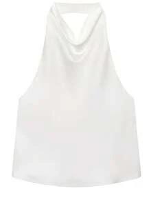 Women Y2K Style Satin Camisole Tank Top, Cute Streetwear, Yellow Backless Summer Camisole