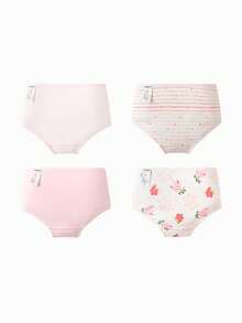 Balabala 女童纯棉内裤 4 条装 三角内裤 无内裤 可爱