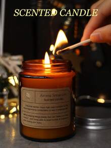 1个精致香氛蜡烛罐，采用大豆提取物制成，散发温暖浪漫的香气，是送给男士和女士的完美节日礼物，天然花香，可重复使用的琥珀色玻璃杯，适合烛光晚餐、生日派对、节日庆典、除臭、冥想、瑜伽、祈祷，有助于缓解压力和放松身心。 - 罐裝的蠟 - 查看 8