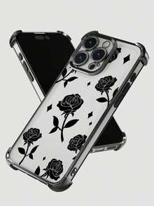 1个全新玫瑰金电镀气囊防摔/加厚透明TPU保护壳，兼容/16 Pro Max/16 Pro/16/13 Pro Max/12 Pro Max/11/15 Pro Max/14 Pro Max/Galaxy S/荣耀/Note 13 Pro/S23 Ultra/S24 Ultra，国际版，非国内版 - 黑色 - 查看 2