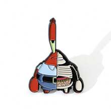 SPONGEBOB 海绵宝宝1/6件创意动漫海绵宝宝胸针套装创意浮游生物机器人珐琅别针背包服装首饰金属徽章配饰礼物