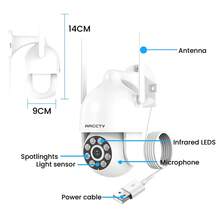 ANRAN 5MP Dome Surveillance Camera WLAN For Surveillance Camera Set, Two-Way Audio And 360 Degree Swivel, Replacement Camera - White - View 3
