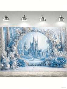 1 件冰雪奇缘主题聚酯纤维生日快乐背景，时尚方形墙饰，适合情人节和生日庆祝活动，电影主题挂饰，适合家庭、宿舍、房间 - 无需电力 - 黑色 - 查看 8