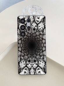 1pc Dark Gothic Style Full-Screen Ghost Face Painted Pattern, Black Matte Texture TPU Material Eye-Catching Anti-Drop Phone Case, Suitable As Gift For Boyfriend/Girlfriend, Compatible With Apple, Compatible With Samsung, OPPO, Vivo And Other Android Models - Multicolor - View 4