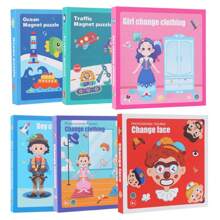 Magnetic Flip Puzzle: Car, Airplane, Road Trip Themes, Suitable For 3-6 Years Old Children - Multicolor - View 7