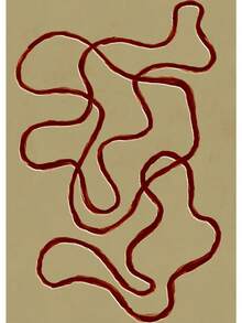 1 pieza Impresión de póster de pintura en lienzo con arte de pared minimalista, diseño floral abstracto de patrón geométrico moderno para decoración del hogar y la sala de estar