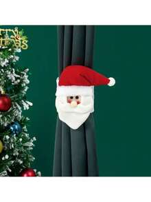 Fivela de cortina de Natal em formato de boneco de desenho animado para decoração de casa, decoração natalina para quarto e sala.