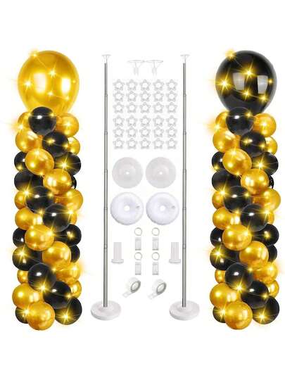 2pcs Balloon Column Stand Kit, 2 Sets Balloon Arch Stands, 7ft Adjustable Balloon Tower Columns With Reusable Metal Telescopic Design, Balloons Not Included, Suitable For Graduation Gifts, Bachelor Parties, Bridesmaid Gifts, Father's Day Gifts, Halloween Decorations, Halloween Gifts, Bridal Shower Favors, Wedding Guest Favors, Birthday Party Decor, And Wedding Supplies