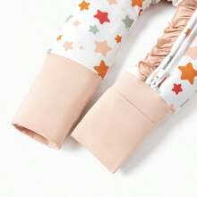 PatPat Bamboo Baby Boy/Girl Animal Printed 2-Way Zip Anti Slip Long-Sleeve Footie With Hairband - Màu be - Xem 4