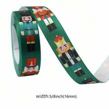 1 rotolo di nastro natalizio per confezioni regalo, nastro glitterato natalizio con motivi di schiaccianoci, renne natalizie, campanelli, 5 iarde per fai da te, artigianato, vacanze, festival natalizi, ghirlande natalizie, decorazioni per la casa e feste, decorazioni natalizie, pigiami natalizi, regali di Natale, decorazioni natalizie - Multicolore - Visualizzare 10