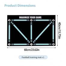 1 pièce (40*60cm) Tapis d'entraînement de football, taille compacte quotidienne - Améliore la technique des pieds et le contrôle du ballon, tapis d'entraînement de football durable, convient pour les compétences de ballon, en particulier pour la pratique du football et l'entraînement d'agilité, convient pour les sports de plein air au printemps
