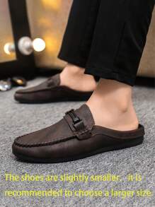 新款春夏男士英伦风百搭乐福鞋 商务休闲一脚蹬皮鞋 驾车莫卡辛鞋（注：尺码偏小，大脚者建议购买大一码） - 棕色 - 查看 3