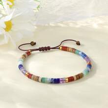 Natural Gemstone Chakra Stone Crystal Yoga Bracelet, Healing Bracelet 7 Chakras Anxiety Relief Suitable For Men & Women, Gift - Colorful - View 3