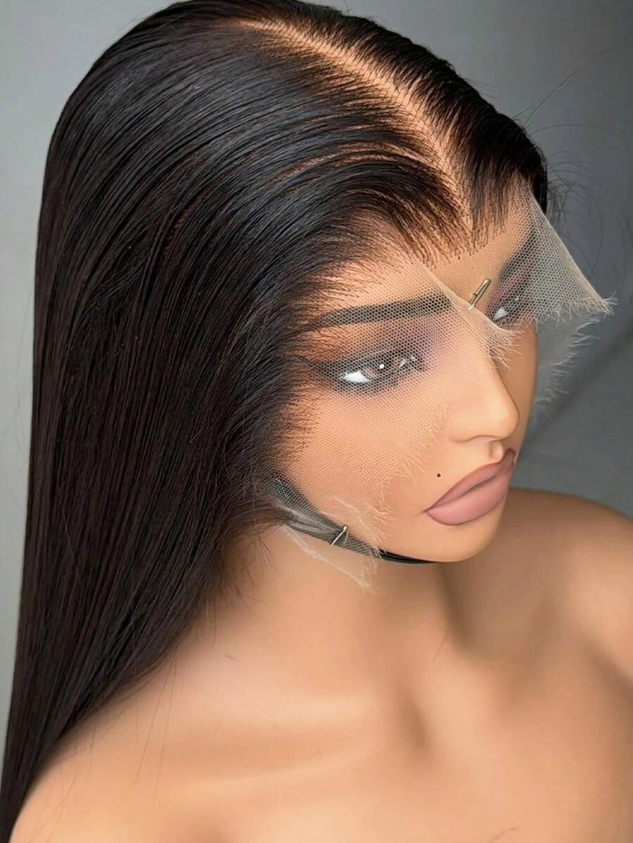 bling hair Straight Human Hair Lace Front Wigs, 13x4 13x6 Transparent Lace Front Wigs For Women, Glueless Brazilian Human Hair Lace Front Wig, 180% Density, Pre Plucked With Baby Hairline - SNatural - 查看 1