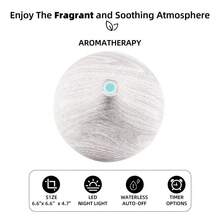 Wood Grain Diffuser Humidifier 550ml, Remote, Ultra Quiet, 6 Oils, Bedroom Office - Màu be - Xem 6