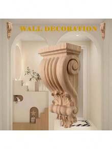 1 pieza Aplique tallado en madera estilo europeo sin pintar, calcomanías de talla, molduras para decorar ventana, puerta, estufa de leña, decoración del hogar, paredes y muebles