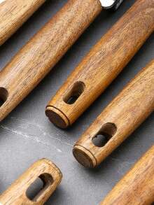 1pc Rosewood & Stainless Steel Kitchen Tool Set, Peeler, Can Opener, Whisk, Pizza Cutter, Cheese Slicer, Cooking & Baking Accessories