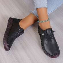 Women Oxford Shoes Airy Comfort Soft Footbed Warm Weather Work Shoes - 黑色 - 查看 4