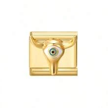 Fashion Jewelry New European & American Style 3D Single-Section Modular Eye Insect Moon Stainless Steel Pendant Bracelet Making Kit, Suitable For All, Minimalist & Personalized Matching