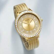 Guess 女士石英表，不锈钢表带，不锈钢表壳，防水石英机芯，适合日常聚会等场合 GW0402L2 - 金色 - 查看 2