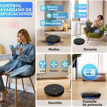 barredora,aspiradora,aspiradora robot,aspiradora automatica,aspiradora inteligente,robot aspiradora trapeadora,robot limpieza,aspiradora robot inteligente,barredora electrica,escoba electrica,Robot aspirador, limpiador inteligente, asistente inteligente,cosas para el hogar,Herramienta de limpieza duradera, sencilla, elegante y económica para uso diario. Alivia el estrés de la limpieza y mantiene el hogar ordenado. Ideal para escuelas, dormitorios, salas de estar y residencias universitarias (blanco y negro) - Negro - Ver 10